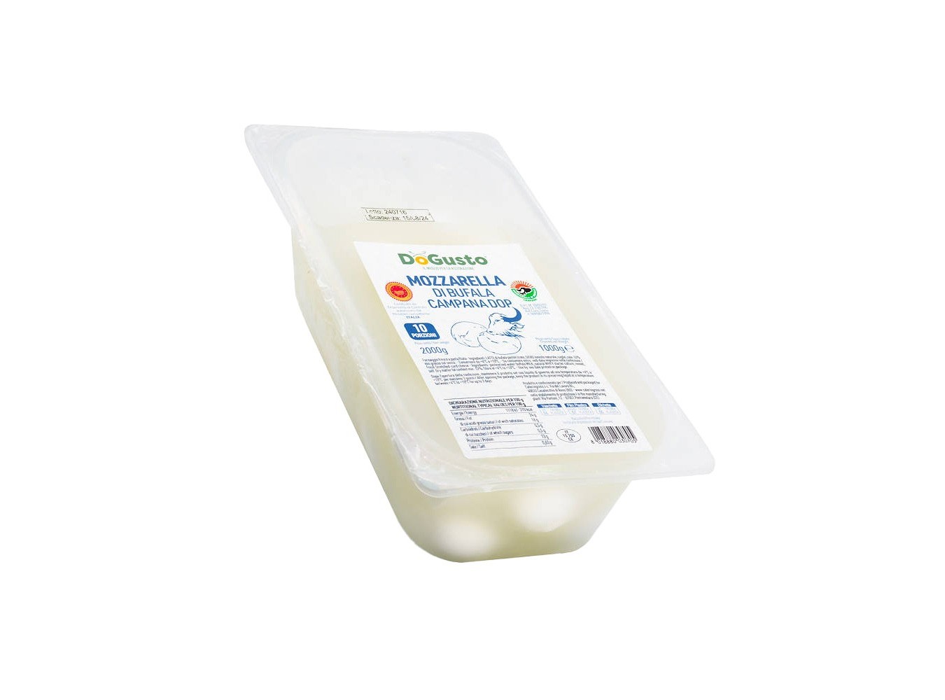 MOZZARELLA BUFALA G100 DOP DOGUSTO KG1X2