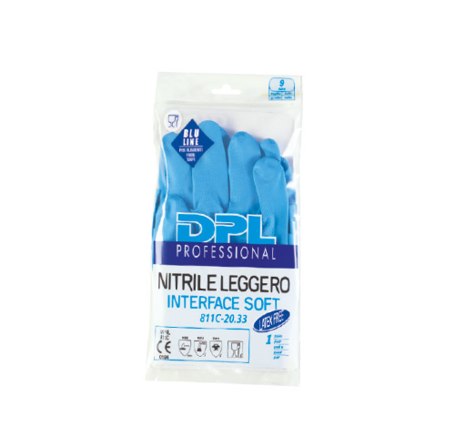 GUANTI NITRILE LEGGERO AZZURRO S  N.10X5