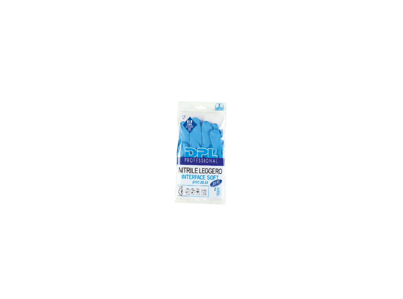 GUANTI NITRILE LEGGERO AZZURRO S  N.10X5