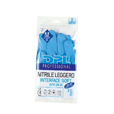 GUANTI NITRILE LEGGERO AZZURRO S  N.10X5
