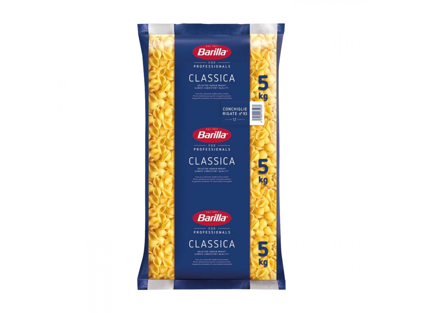 BARILLA  93 CONCHIGLIE RIGATE     KG.5X3