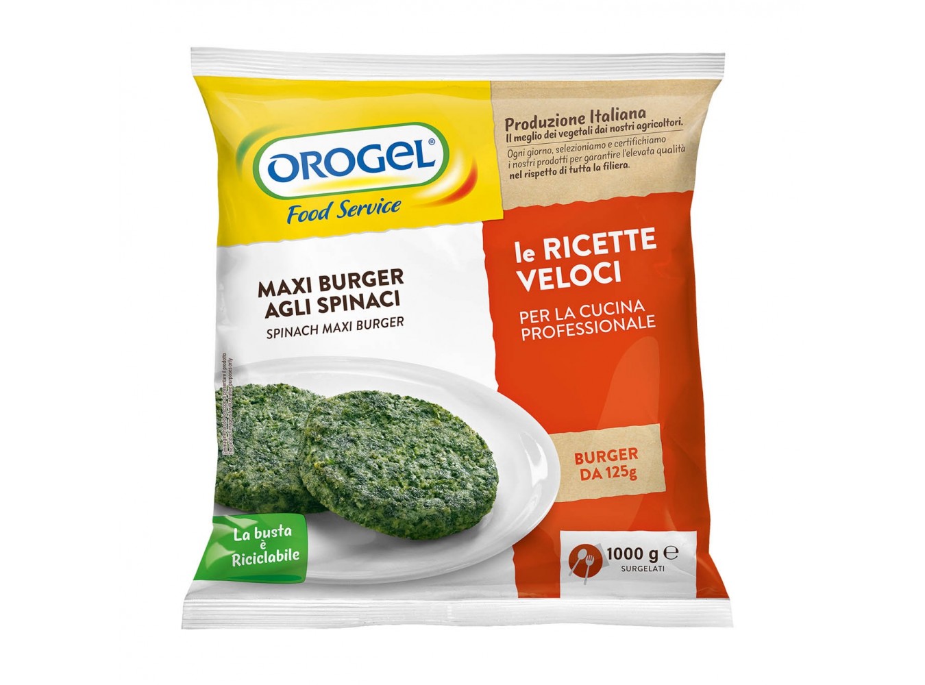 BURGER SPINACI GR.125 OROGEL      KG.1X4