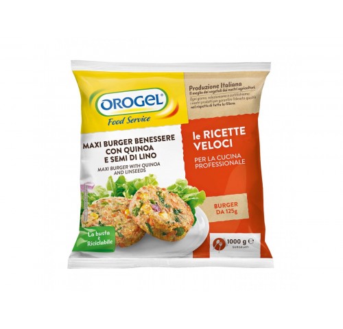BURGER MAXI QUINOA GR.125 OROGEL  KG.1X4