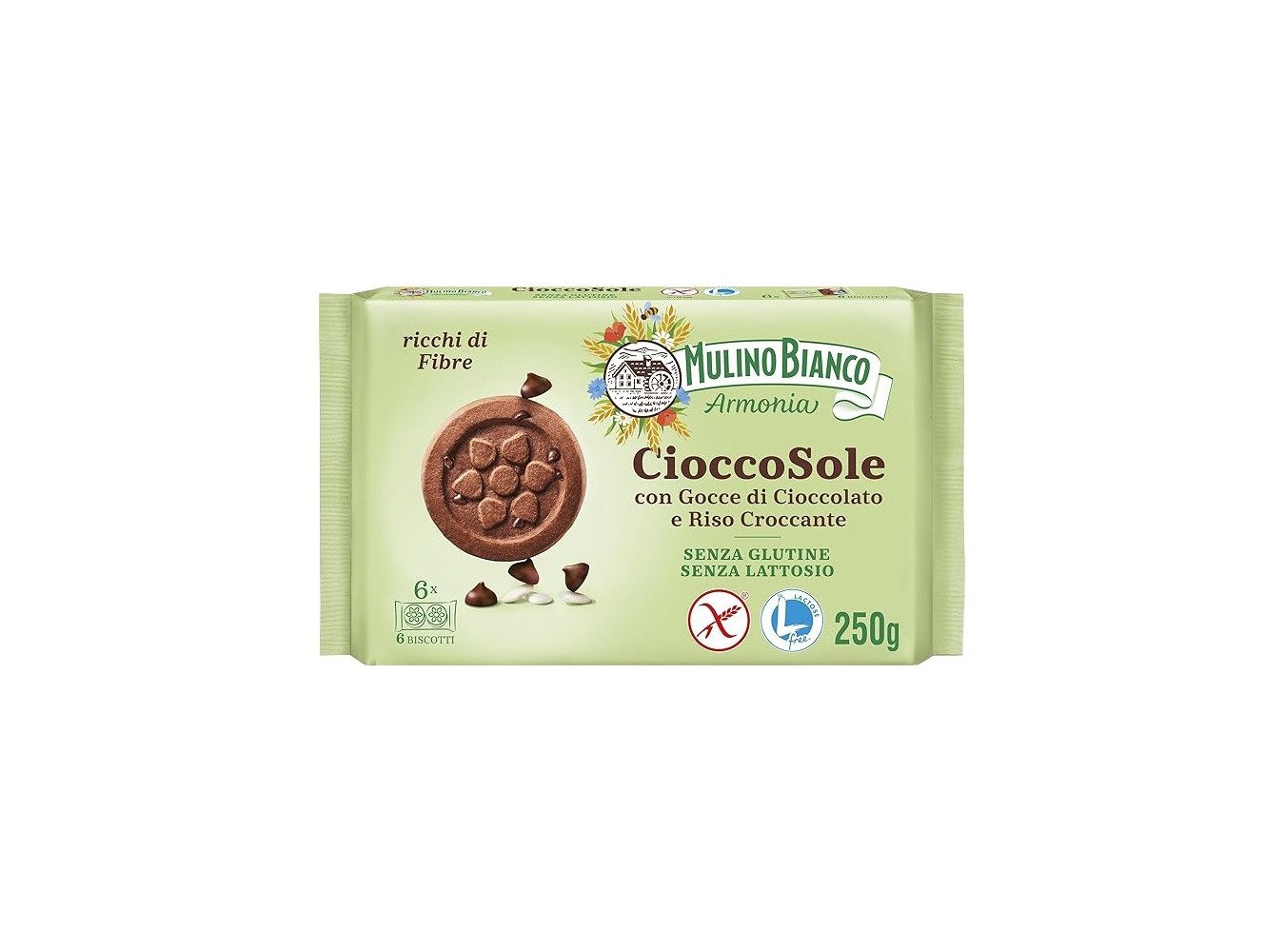 BISC. CIOCCOSOLE S/GLUTINE     GR.250X10