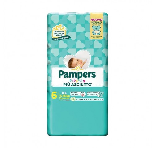 PANN.PAMPERS BABYDRY XL 15/30K PZ.13 N.6