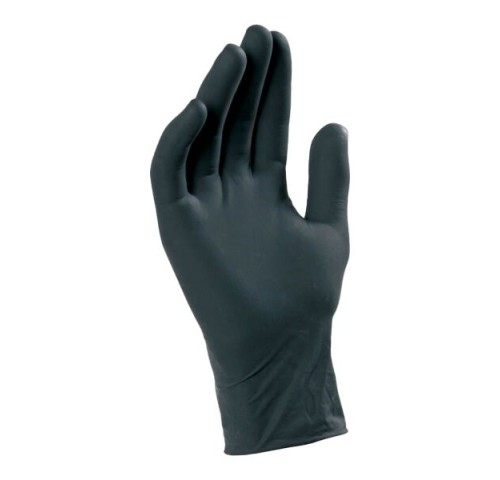 GUANTI NITRILE S/POLVERE NERO M N.100X10