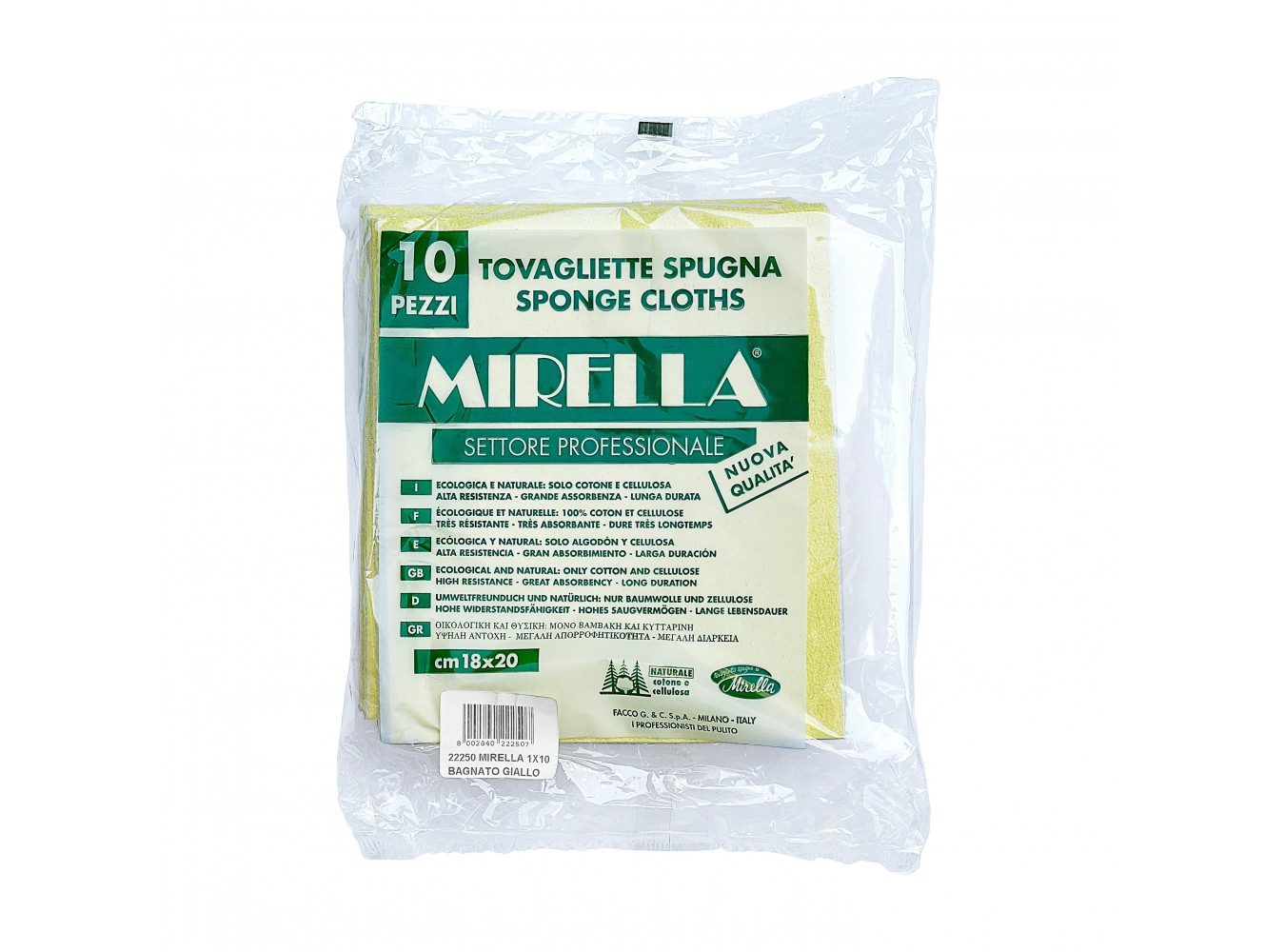 SPUGNE MIRELLA UMIDO GIALLO18X20 PZ10N10