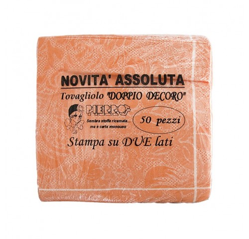 TOV. 40X40 DOPPIO DECORO ARANCIO  N.1200