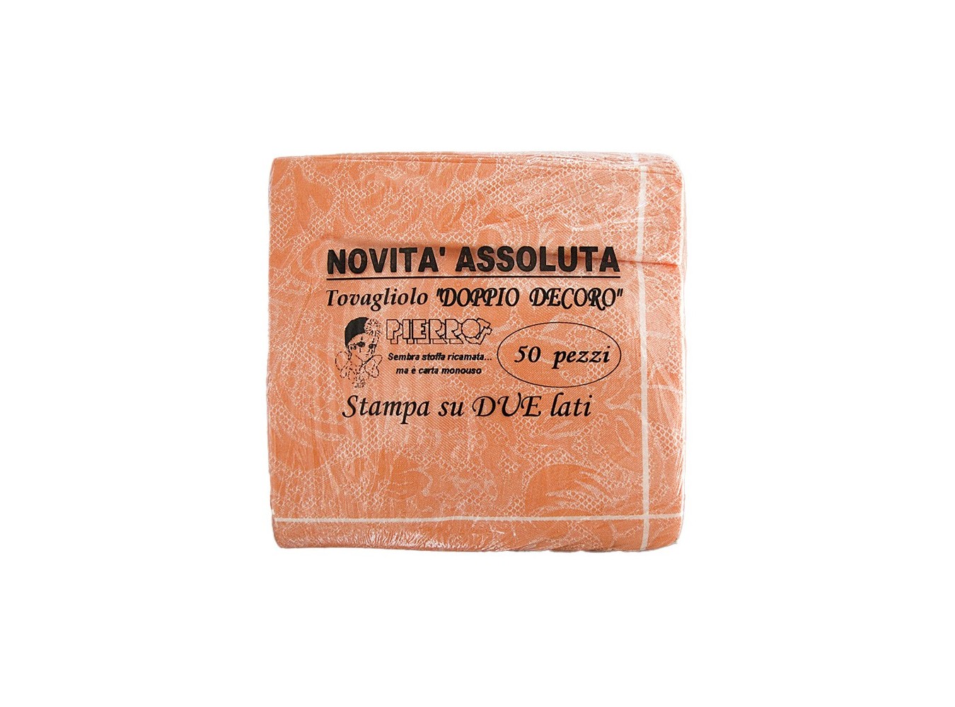 TOV. 40X40 DOPPIO DECORO ARANCIO  N.1200