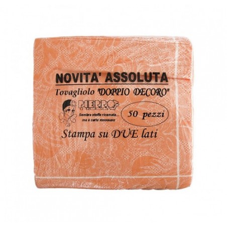 TOV. 40X40 DOPPIO DECORO ARANCIO  N.1200