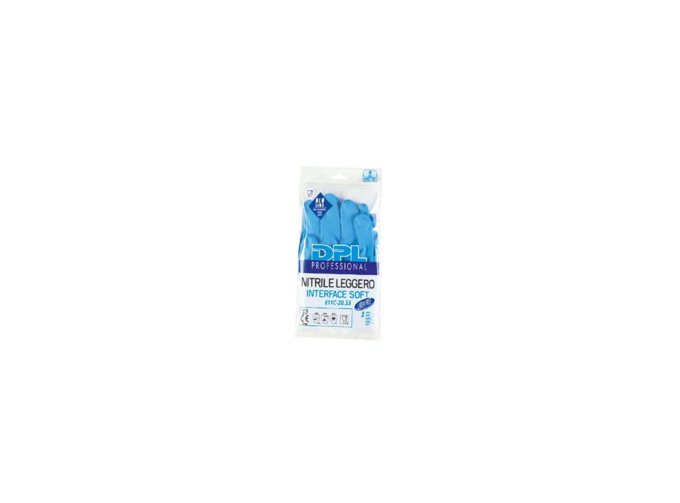 GUANTI NITRILE LEGGERO AZZURRO M  N.10X5