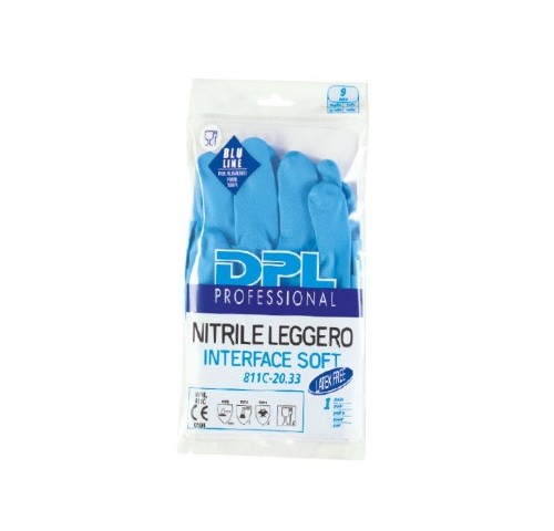GUANTI NITRILE LEGGERO AZZURRO L  N.10X5