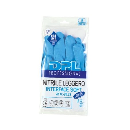 GUANTI NITRILE LEGGERO AZZURRO L  N.10X5