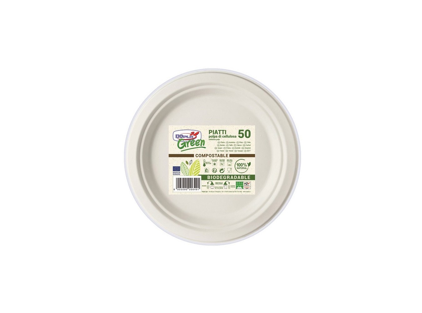 PIATTI PIANI BIODEGR. D22       PZ.50X10