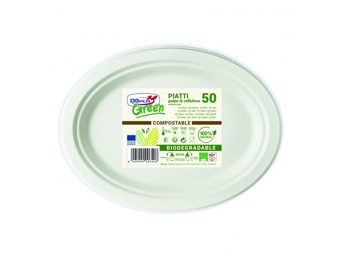 PIATTI OVALI BIODEGR. 190X260   PZ.50X10