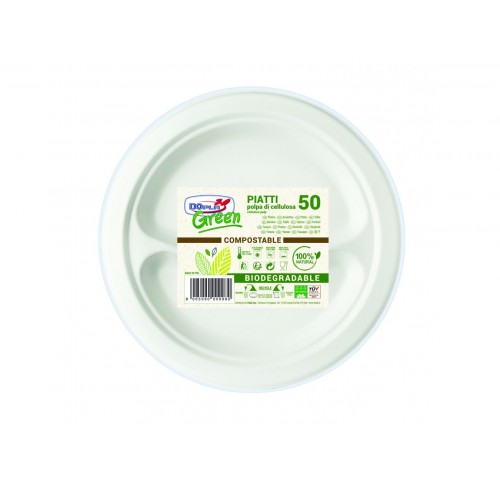 PIATTI BISCOMPARTO BIODEGR. D23 PZ.50X10