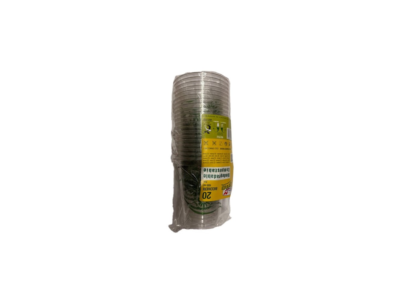 BICCH. BIODEGR.PLA CC.390 TRASP.PZ.20X16