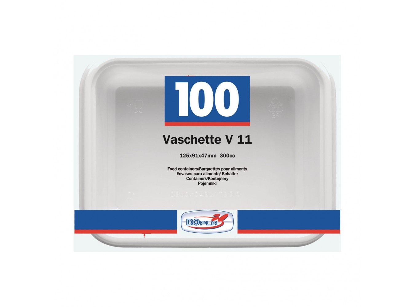 PLASTICA V11 VASCHETTE 1PORZ   PZ.100X10