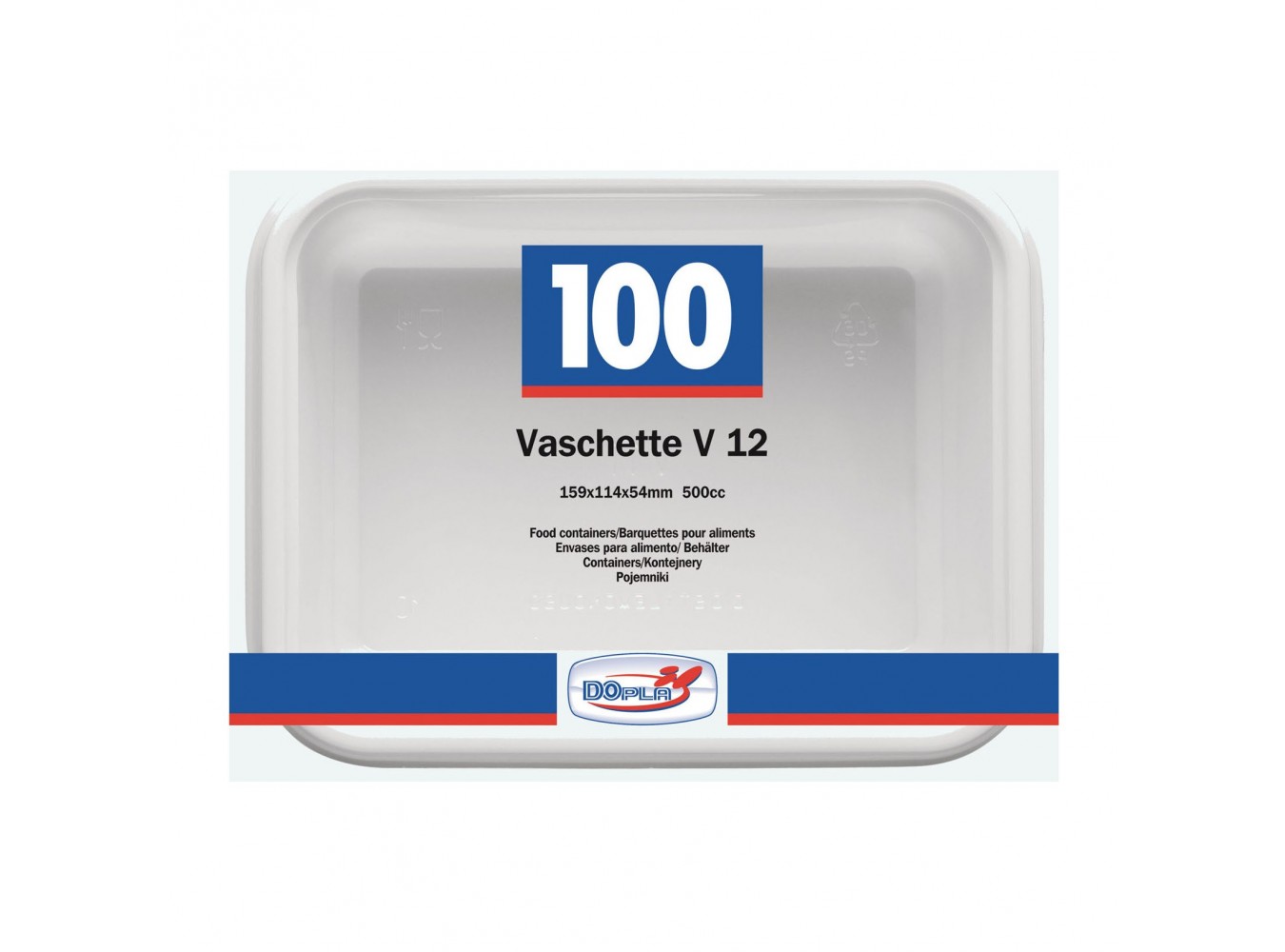 PLASTICA V12  VASCHETTE 2PORZ.  PZ.100X6