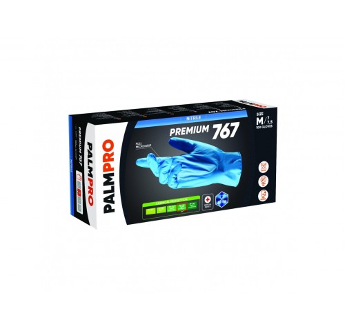 GUANTI NITRILE S/POLVERE BLU M  N.100X10