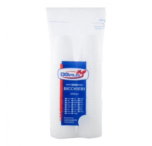 BICCH. BIODEGR.PLA CC.200 BIANCO P.50X30