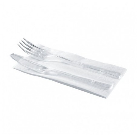 BIS POSATE TRASPARENTE C/TOVAGLIOLO N500
