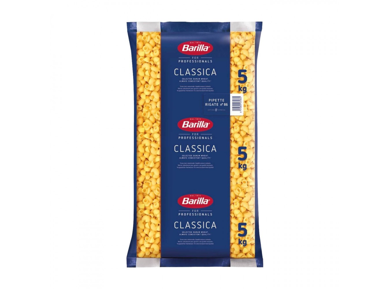BARILLA  86 PIPETTE RIGATE        KG.5X3