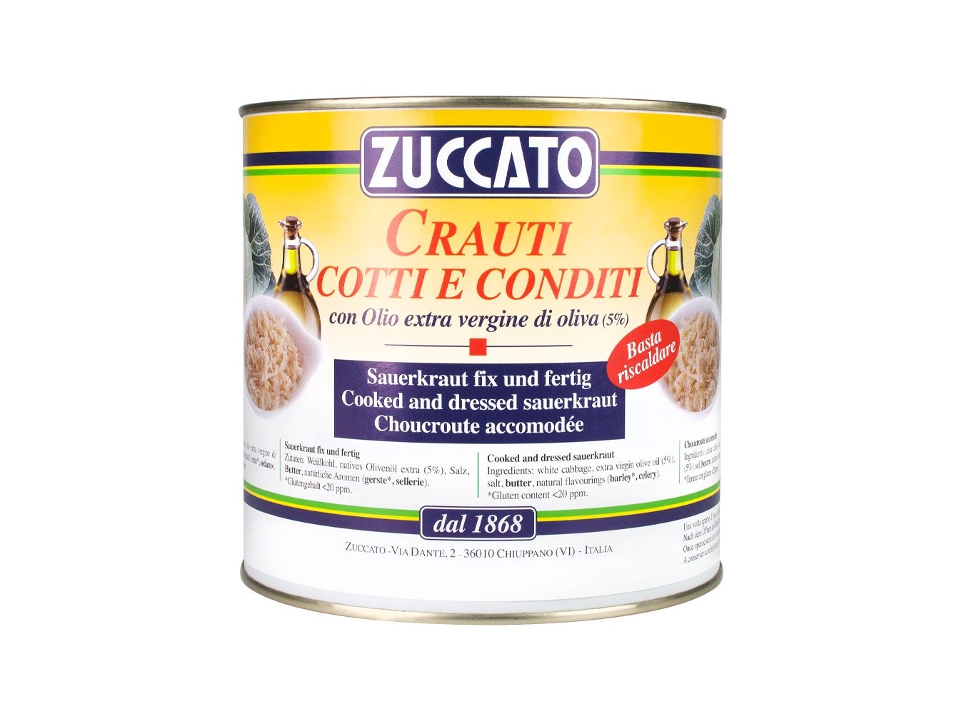 CRAUTI COTTI & CONDITI ZUCCATO  KG.2,6X6