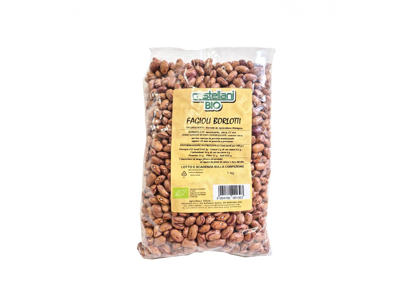 FAGIOLI SECCHI BORLOTTI BIO      KG.1X12