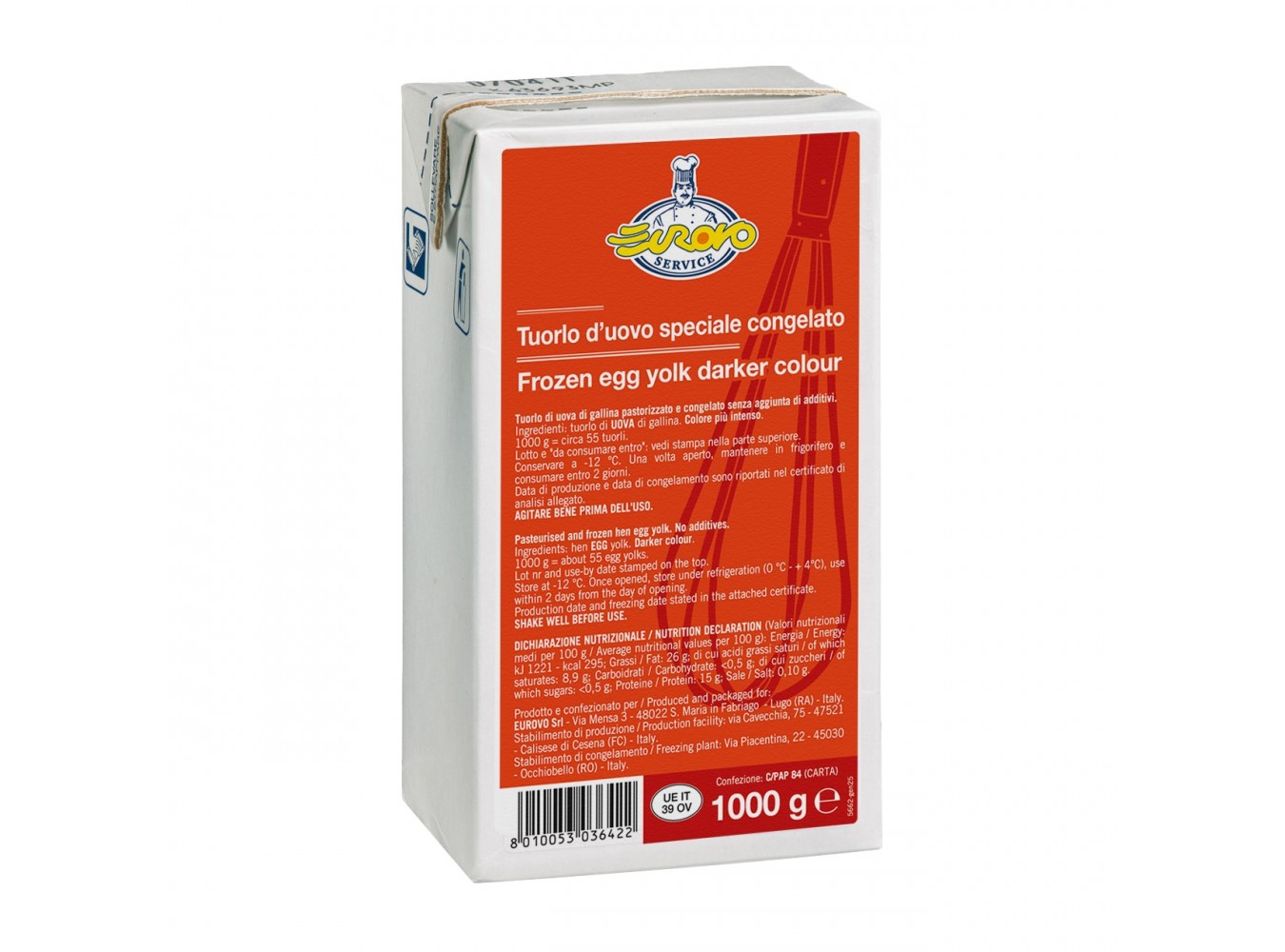 UOVA BRICK TUORLO SPECIALE GELO  KG.1X12