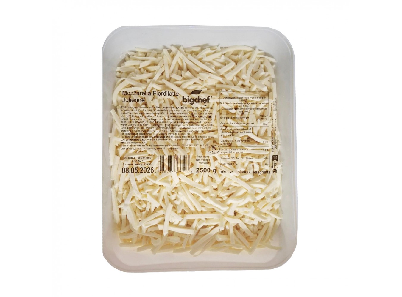 MOZZARELLA JULIENNE BIG CHEF    KG.2,5X4
