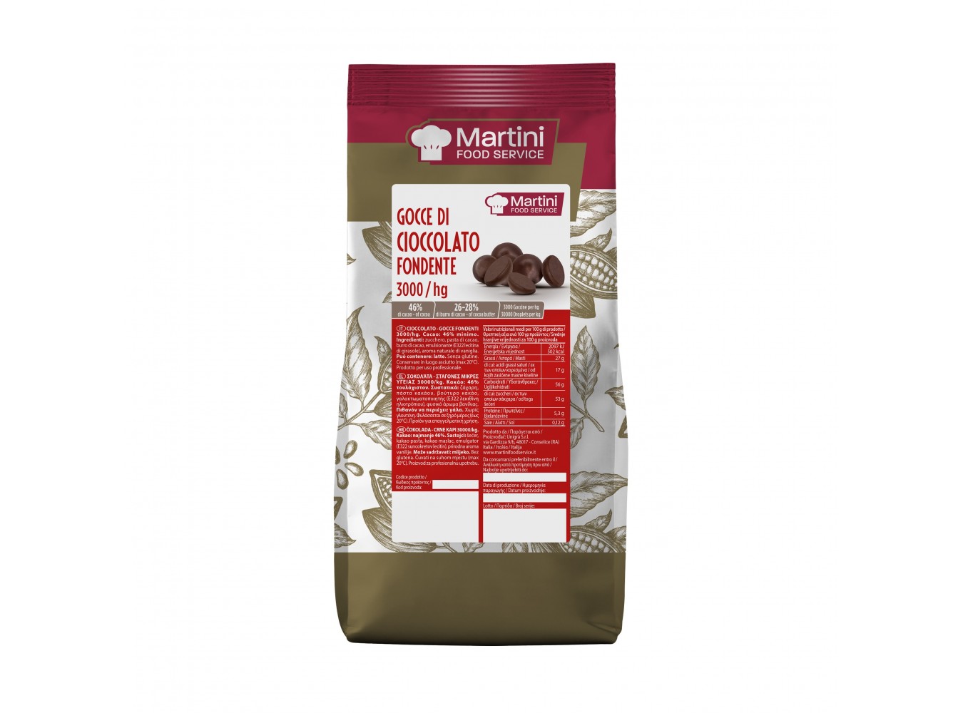 CIOCCOLATO FONDENTE GOCCE MARTINI KG1X10