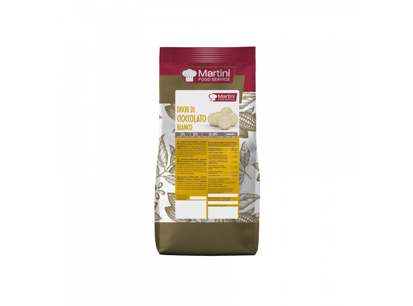 CIOCCOLATO DISCHI BIANCO MARTINI KG.1X10