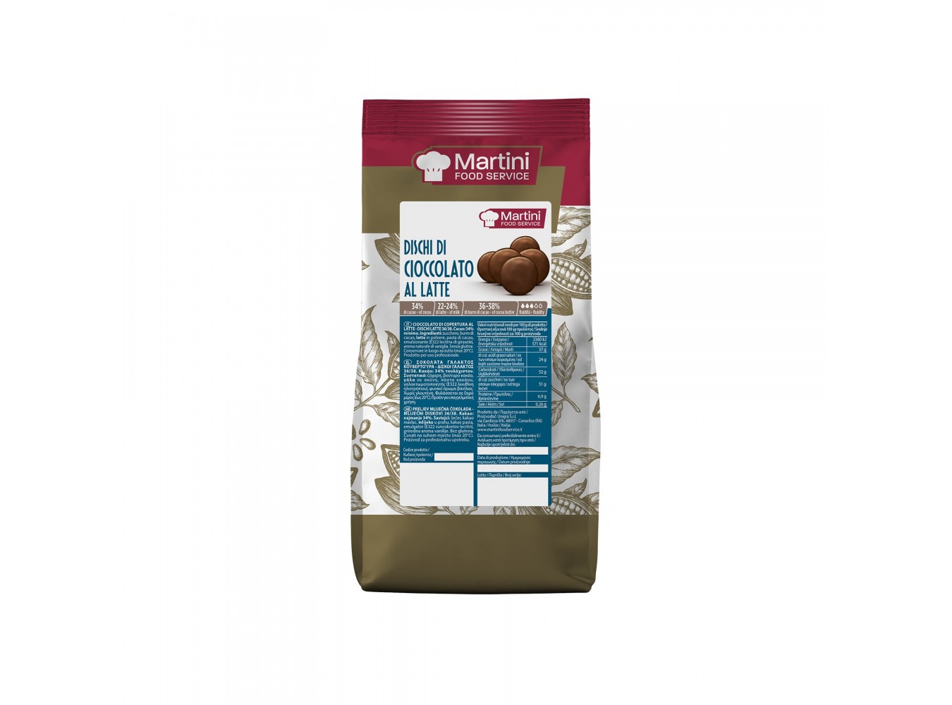 CIOCCOLATO DISCHI LATTE MARTINI  KG.1X10