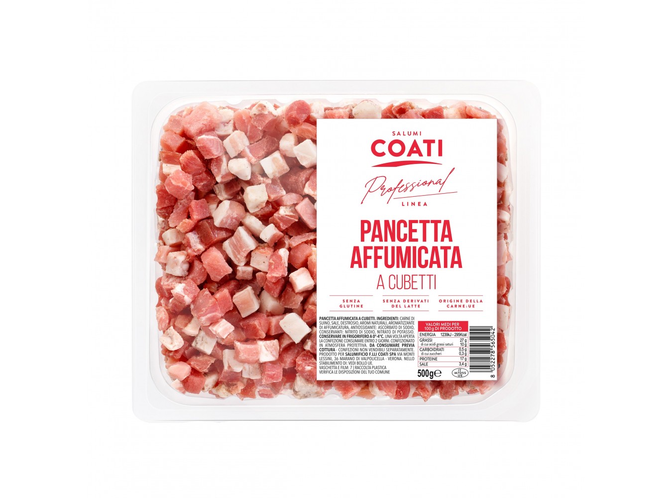 PANCETTA CUBETTI AFFUMICATA     GR.500X6
