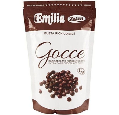 CIOCCOLATO FONDENTE ZAINI GOCCE   KG.1X6