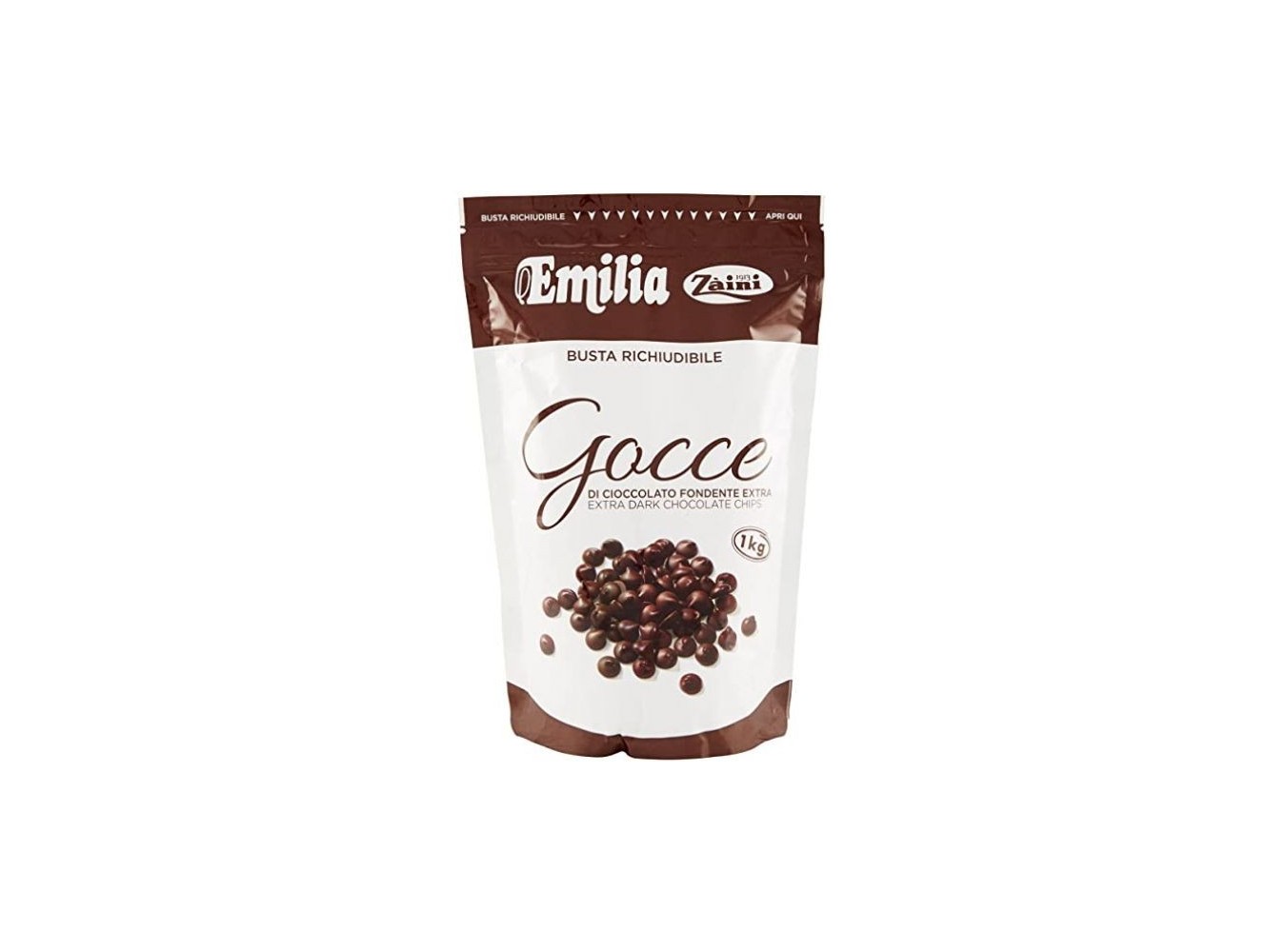 CIOCCOLATO FONDENTE ZAINI GOCCE   KG.1X6