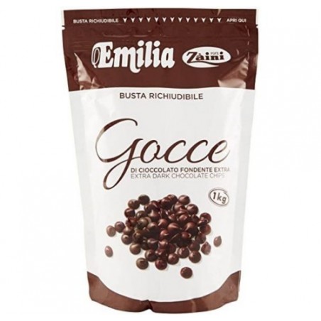 CIOCCOLATO FONDENTE ZAINI GOCCE   KG.1X6