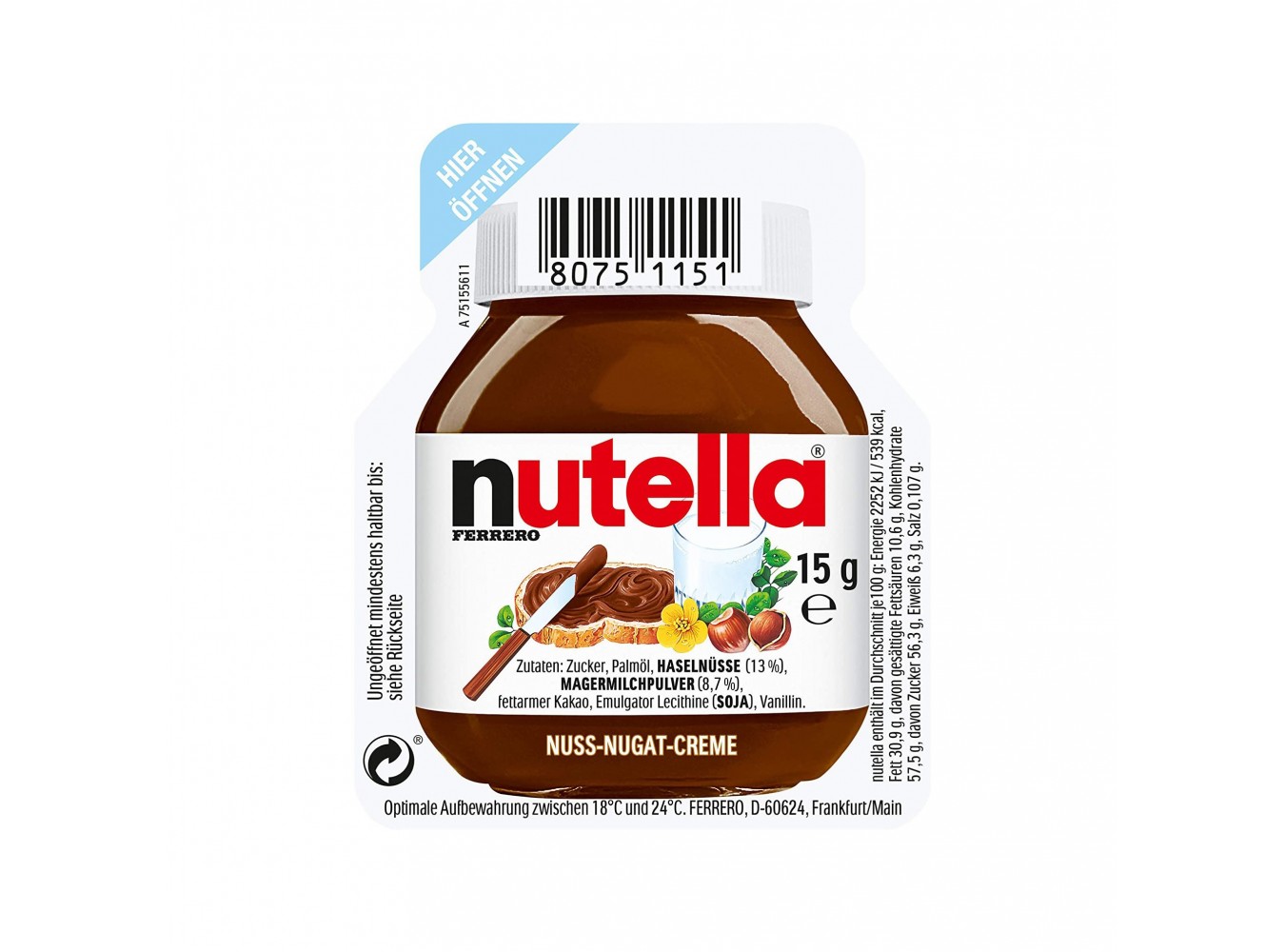 NUTELLA RAZIONE FERRERO        GR.15X120