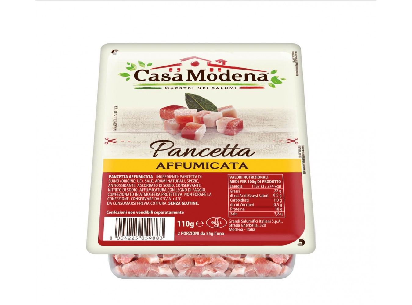 PANCETTA AFFUMICATA DADINI  G110X12