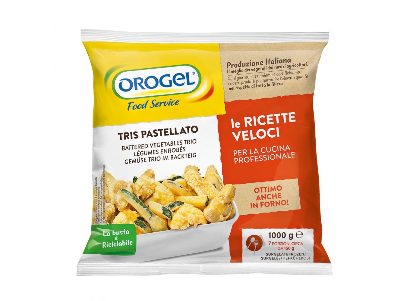 VERDURE TRIS PASTELLATE OROGEL    KG.1X4