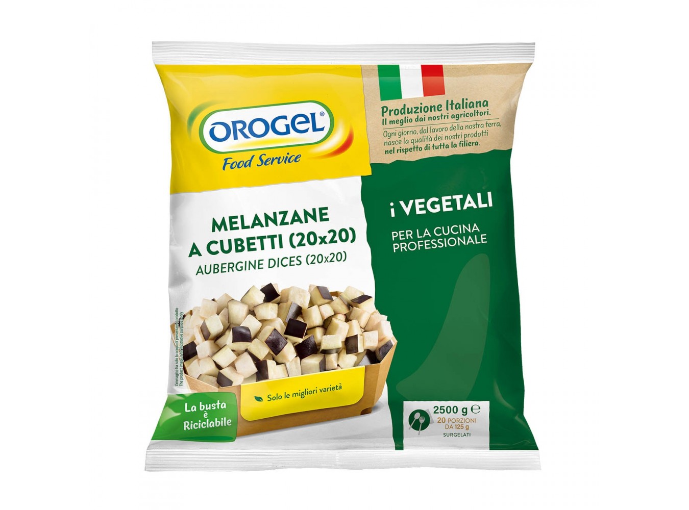 MELANZANE CUBETTO 20X20 OROGEL  KG.2,5X4