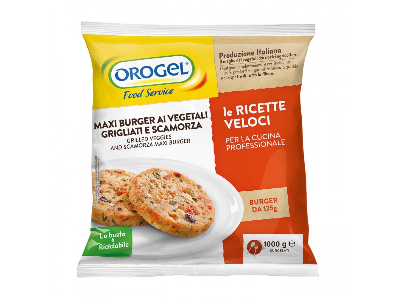 HAMBURGER GR.125 OROGEL  VERDURE  KG.1X4