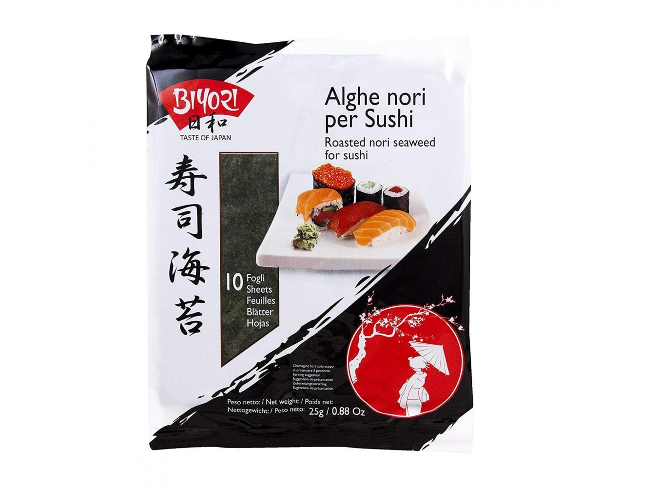 FOGLIE DI ALGHE NORI XSUSHI 10PZ GR.25